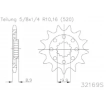 Reťazové koleso Esjot RM 250 13 Zuby
