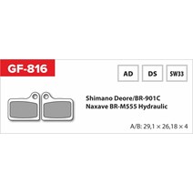 Brzdové doštičky GF 816 DS MTB SHIMANO (NO SPRING, SPRING, ROZDIELY)