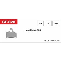 Brzdové doštičky GF 828 SW MTB HOPE (bez pružiny, pružina, rozbočovačov)