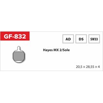 Brzdové doštičky GF 831 AD MTB Hayes (bez pružiny, pružiny, perá)