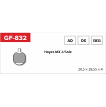 brzdové doštičky GF 831 AD MTB HAYES (bez pružinky, pierka, závlačky)
