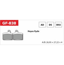 brzdové doštičky GF 838 AD MTB HAYES (bez pružinky, pierka, závlačky)
