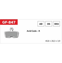 brzdové doštičky GF 847 AD MTB AVID (bez pružiny, pierka, závlačky)
