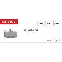 Brzdové doštičky GF 857 AD MTB HOPE (bez jar, pružina, korenie)